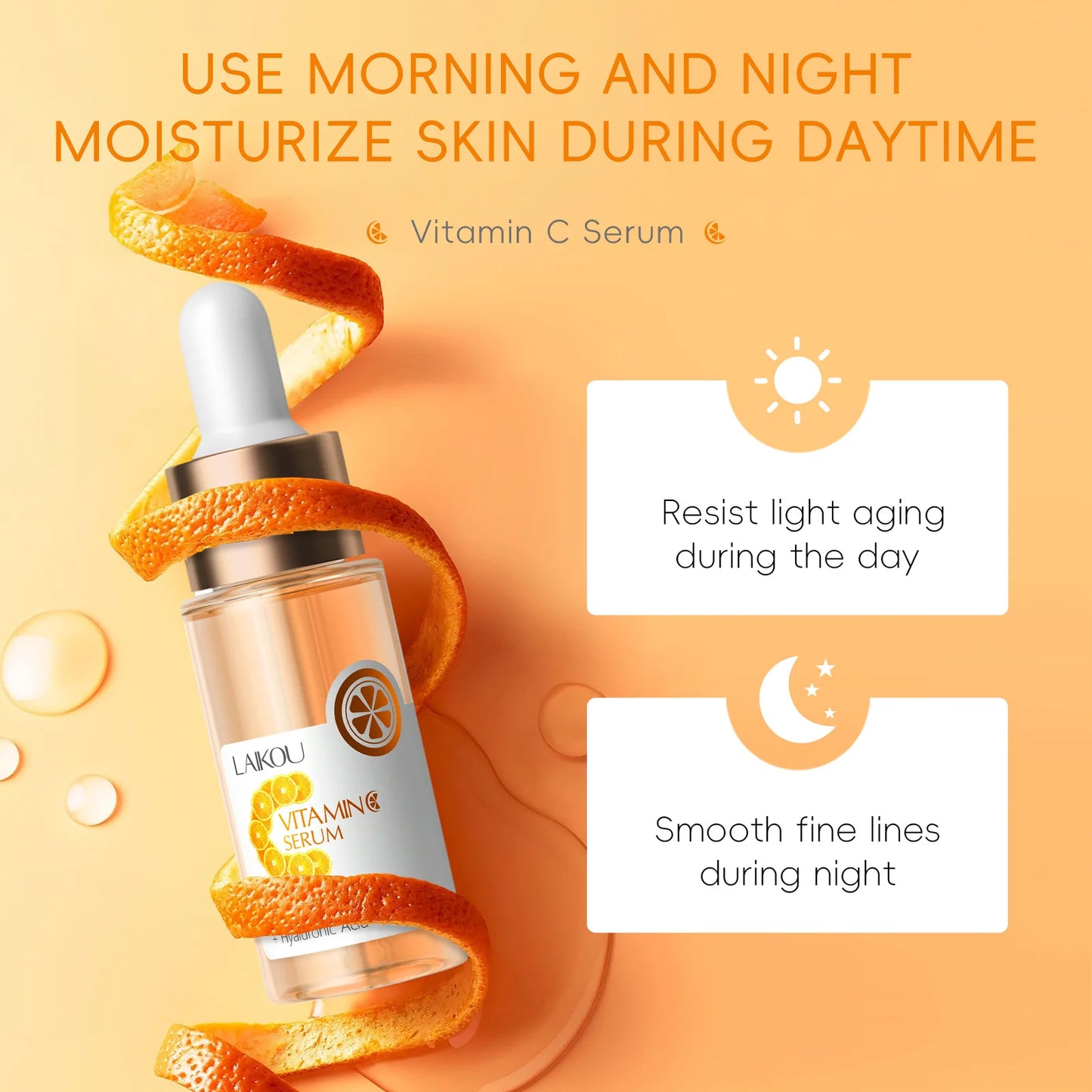 LAIKOU Vitamin C Facial Serum Essence Hydrating and Moisturizing VC Face Essence Skin Care