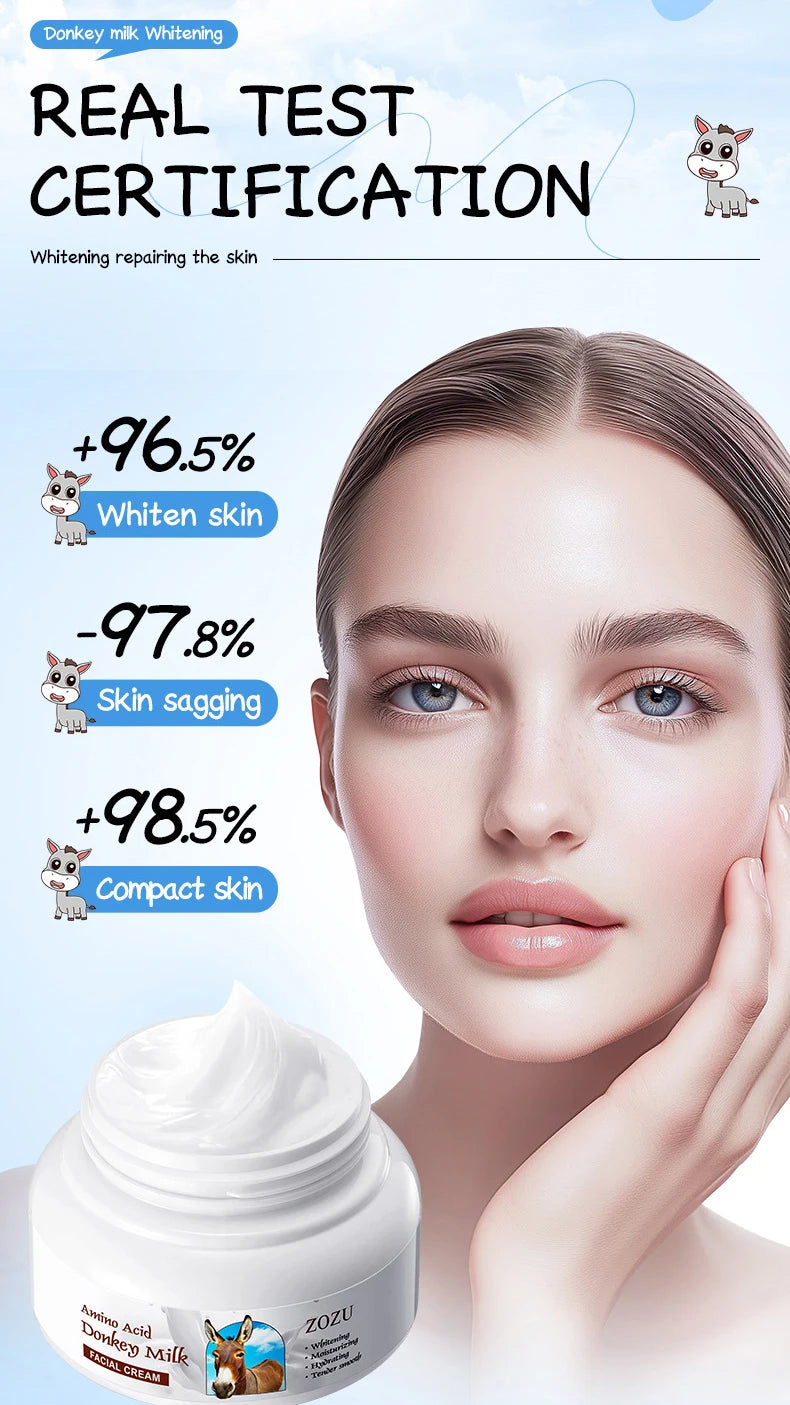Donkey Milk Whitening Face Cream 120g Deep Hydration Anti-aging Brightening Nourish Skin Care Tender Skin Cream