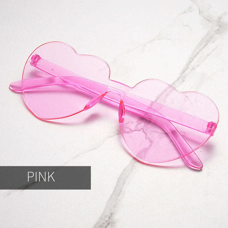 Clearance_Free shipping 2023 Candy color heart shape ocean personality Frameless Children's Sunglasses Fashion Candy Love Sungla