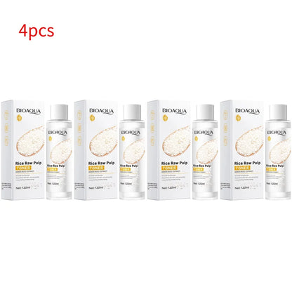 BIOAOUA Rice Raw Pulp Face Toner Moisturizing Water Brightening Lifting Deep Facial Cleanser For Young Glowy Korean Skin Care
