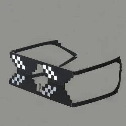2Pcs Mosaic Sunglasses Cool Party Vintage Shades Eyewear For Men Pixelated Sunglasses Funny Women Glasses