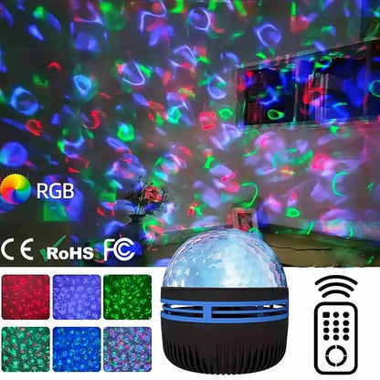 Galaxy Star Projector Night Light 7-Color Water Ripple and Aurora | ৭-রঙের গ্যালাক্সি স্টার প্রজেক্টর নাইট লাইট