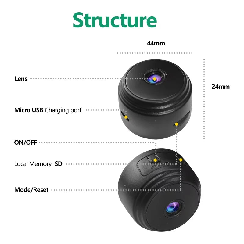 WiFi Monitoring Camera Wireless Video Recorder Security Protection HD Mini Camera Smart Home Monitoring Camera For Infants Pets