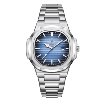 2026 New Luxury Military Man Watch Square Waterproof Luminous Date Week Men Watch Stainless Steel Quartz Men's Watches Reloj+box