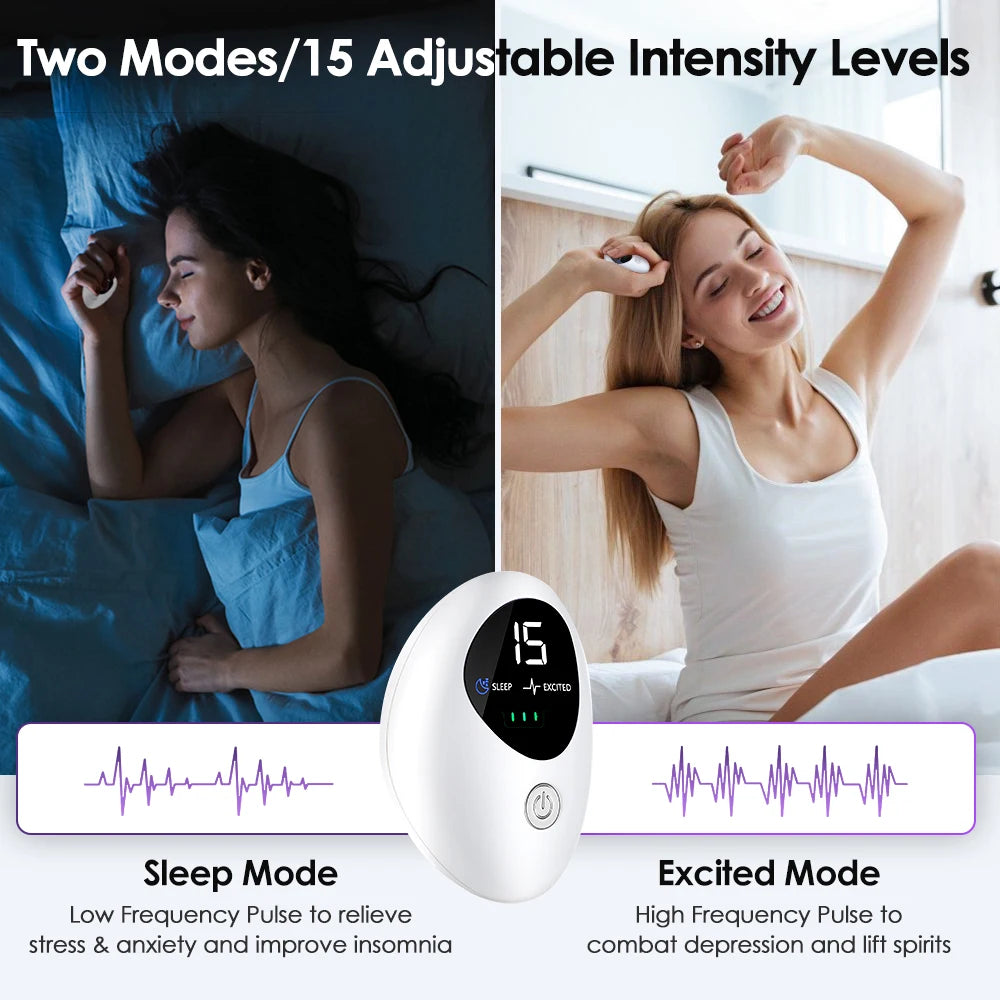 New Microcurrent Sleep Aid Device EMS Sleep Aid Machine Sleep Instrument for Insomnia Stress Anxiety Relief Palm Pulse Massager