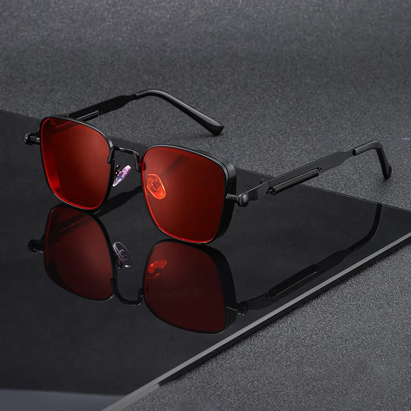 Fashionable Punk-Style Square Thick-Framed Trendy Sunglasses, Suitable for Daily Wear, Commuting, and Gift-Giving, Unisex and All Genders