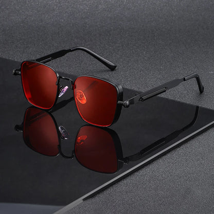 Fashionable Punk-Style Square Thick-Framed Trendy Sunglasses, Suitable for Daily Wear, Commuting, and Gift-Giving, Unisex and All Genders