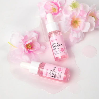 LAIKOU Japan Sakura Serum 17ml Tighten Pores Moisturizing Balance Skin Tone Brightening Facial Essence