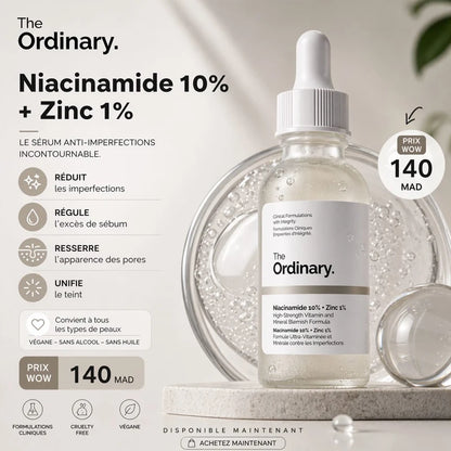 The Ordinary Niacinamide 10% + Zinc 1% Serum 30ml Essence Suitable for Acne-prone Skin Can Smooth Brighten Support The Skin