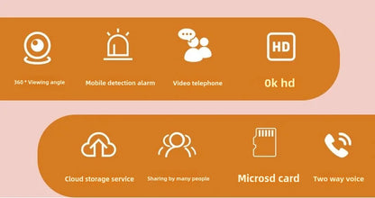 5MP PTZ WIFI IP Camera Wireless Home Security Robot Camera 360° Two Way Audio Auto Tracking Invisible Lens Indoor Baby Monitor