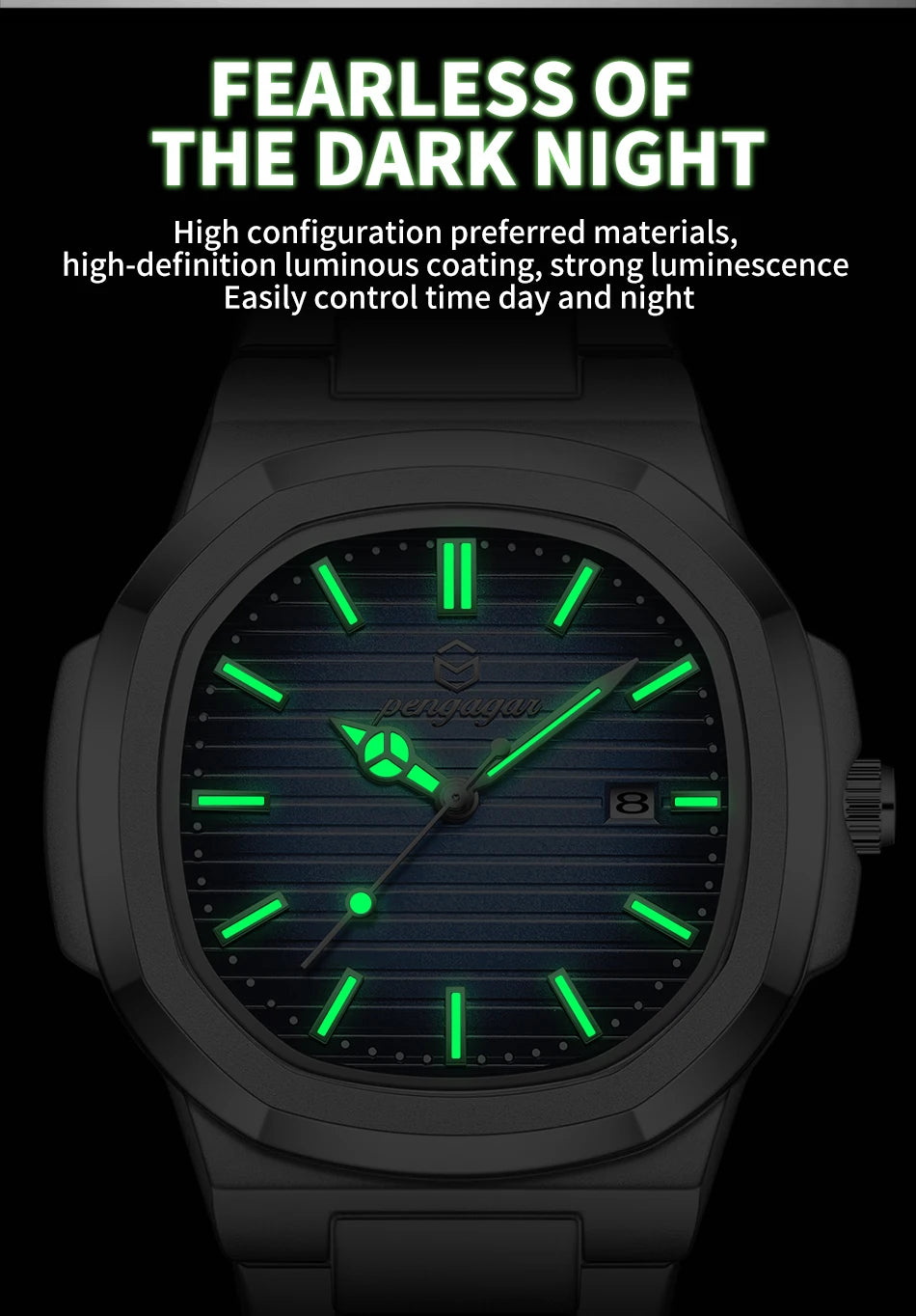 2026 New Luxury Military Man Watch Square Waterproof Luminous Date Week Men Watch Stainless Steel Quartz Men's Watches Reloj+box