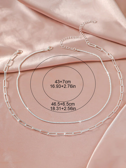 Fashion Simple Sparkling Necklace For Women Silver Color Clavicle Chain Choker Necklace Female Korean Wedding Party Jewelry Gift