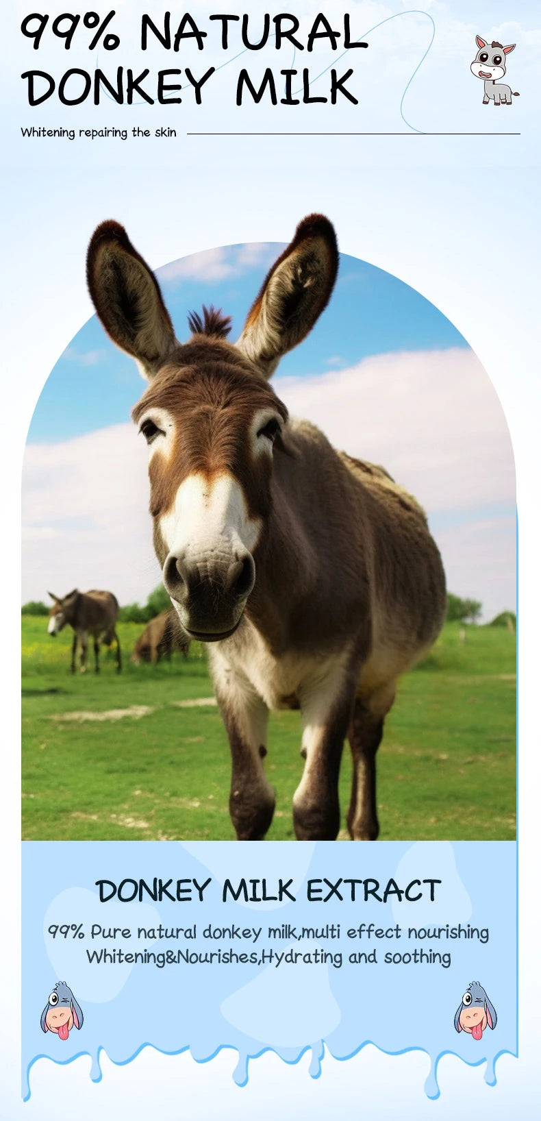 Donkey Milk Whitening Face Cream 120g Deep Hydration Anti-aging Brightening Nourish Skin Care Tender Skin Cream