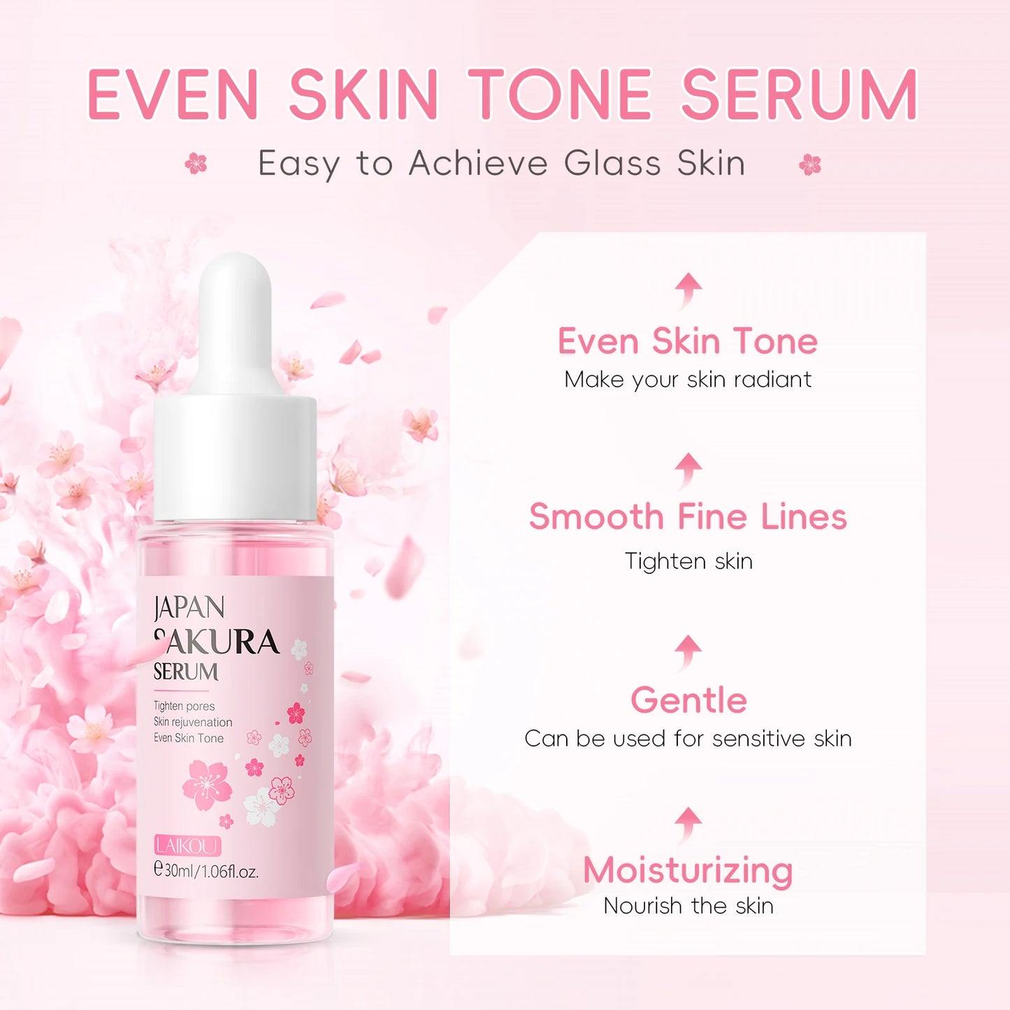 LAIKOU Sakura Serum Shrink Pores Remove Acne Skin Rejuvenation Whitening Essence