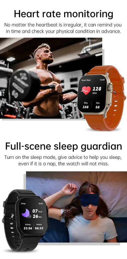 New Watch T10 Ultr Smart Watch Men 49mm 2.09 Inch NFC Women GPS Track Bluetooth Call BT Music Games Wireless Charging Smartwatch