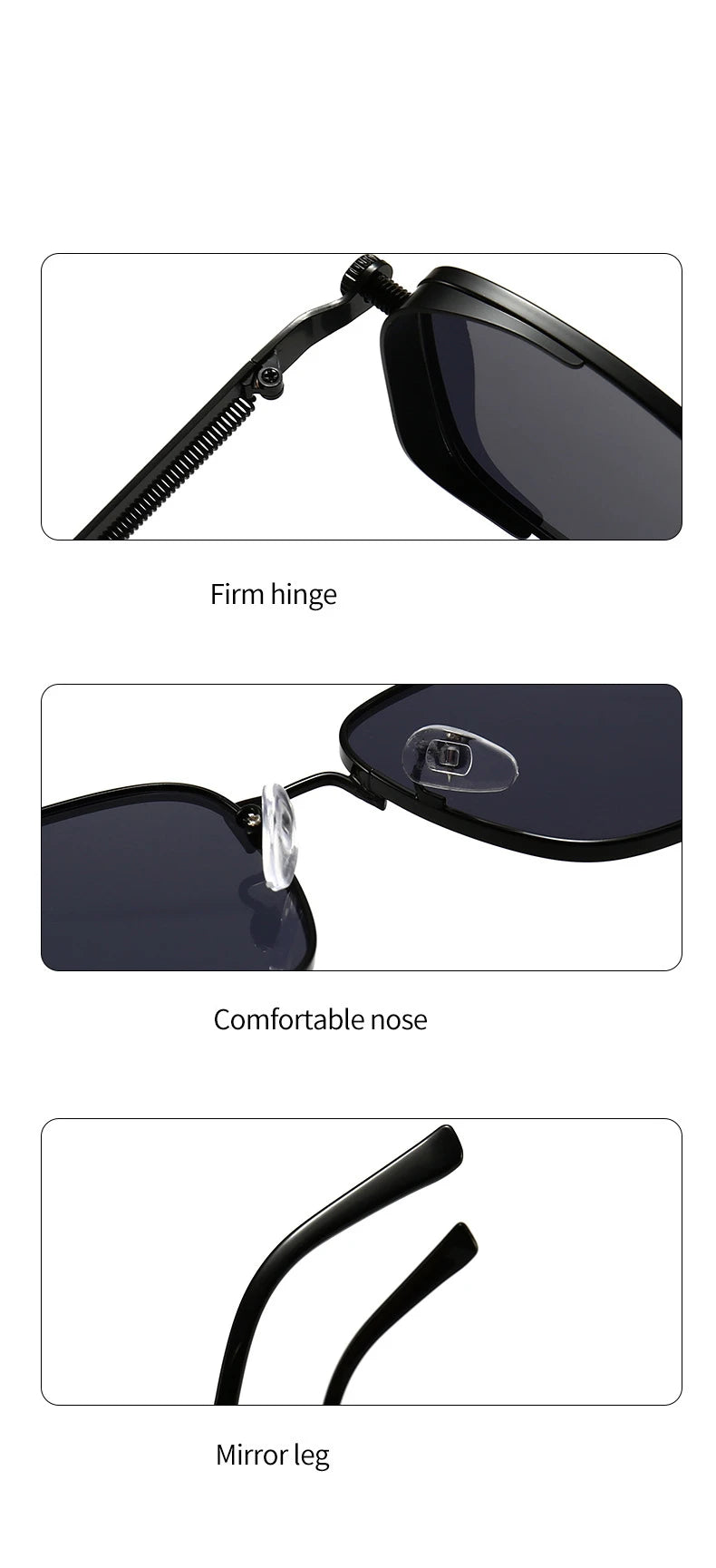 Retro Square-shaped Steampunk Men's Sunglasses With Protection Round Face Metal High-end Style Suitable For Advanced Men 8479