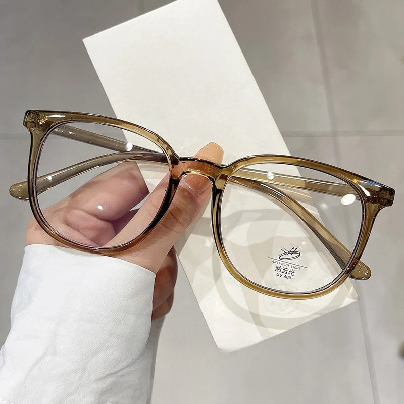Retro Square Glasses Ultra-light Transparent Frame Eyewear Popular Decoration Eyeglasses Anti-blue Light Flat Glasses