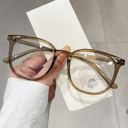 Retro Square Glasses Ultra-light Transparent Frame Eyewear Popular Decoration Eyeglasses Anti-blue Light Flat Glasses
