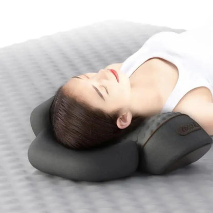 Portable U-Shape Cervical Massage Cushion Heat Vibration Neck Pillow for Travel Office Pain Relief