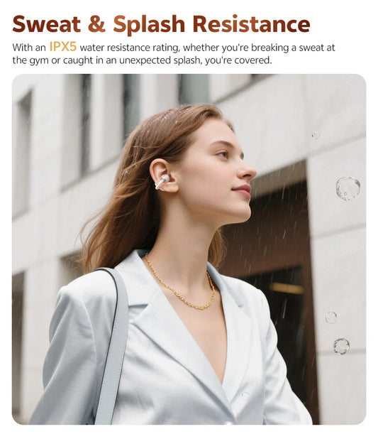 Open-Ear Clip-On Wireless Earbuds with 35H Battery | ওপেন-ইয়ার ক্লিপ-অন ওয়্যারলেস ইয়ারবাড