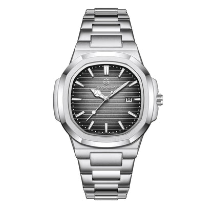 2026 New Luxury Military Man Watch Square Waterproof Luminous Date Week Men Watch Stainless Steel Quartz Men's Watches Reloj+box