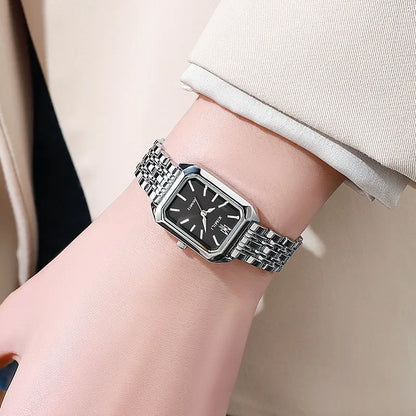 2026 Hot Brand Stainless Steel Strap Watch Women Luxury Gift Quartz Wristwatch Student Fashion Simple Square Quartz Watches