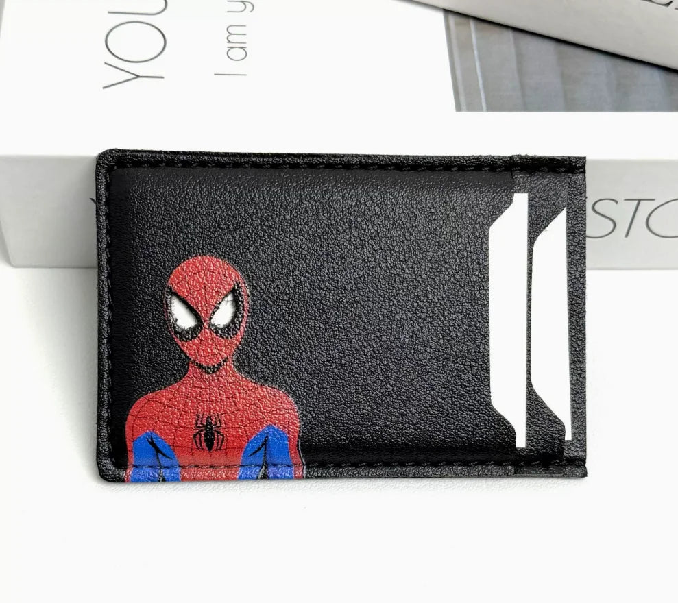 1 Leather Super Anime ID Card Holder Personalized Superhero Mask Card Case Gift