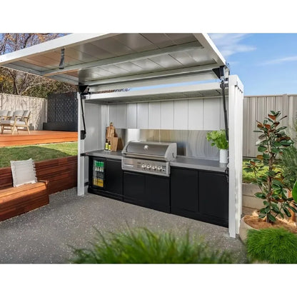 Customized Easy Install Electric Outdoor Kitchen Station Built In Sink Fridge Ideal For Home Backyard Barbecue Parties