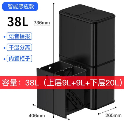 kitchen special induction smart garbage sorting trash can