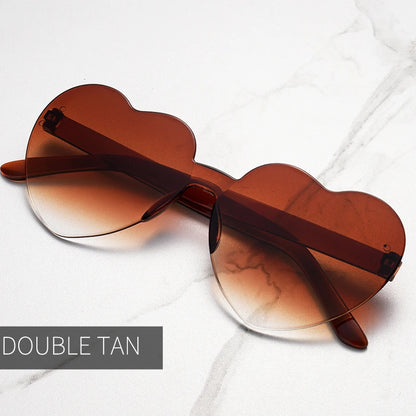 Clearance_Free shipping 2023 Candy color heart shape ocean personality Frameless Children's Sunglasses Fashion Candy Love Sungla