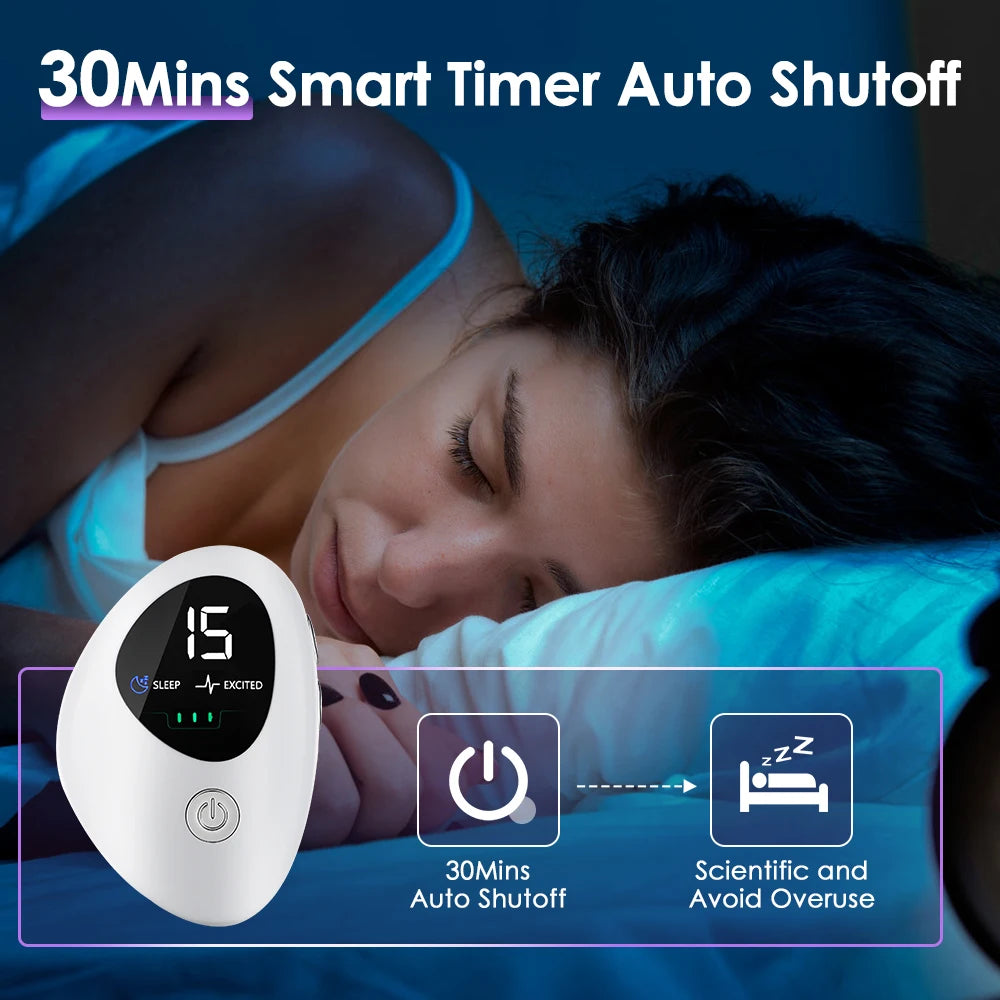 New Microcurrent Sleep Aid Device EMS Sleep Aid Machine Sleep Instrument for Insomnia Stress Anxiety Relief Palm Pulse Massager
