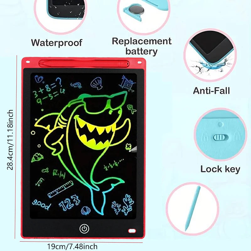 12 Inch LCD Drawing Tablet Handwriting Tablet Electronic Writing Board Doodle Board Educational Toys For 3-12 Years Kids Gifts
