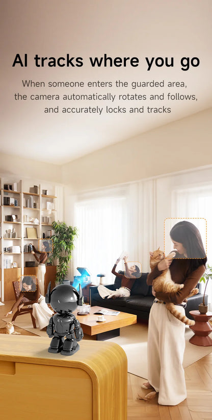 5MP PTZ WIFI IP Camera Wireless Home Security Robot Camera 360° Two Way Audio Auto Tracking Invisible Lens Indoor Baby Monitor