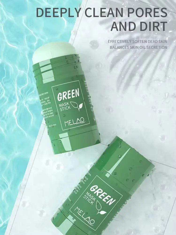 MELAO Natural Purifying Detox Clay Mask Green Tea Mud Masking For Face Green Mask Stick