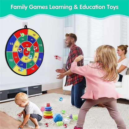 29 Inches Kids Dart Board Game Set with Stick Balls Indoor Outdoor Fun Party Game Toys for Birthday Christmas Halloween Gift