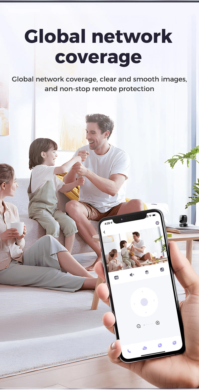 Lenovo 1080P HD Camera 2.4G Wifi Wireless Security Protection Remote Monitor Camcorders Home Phone Connectivity Smart Device