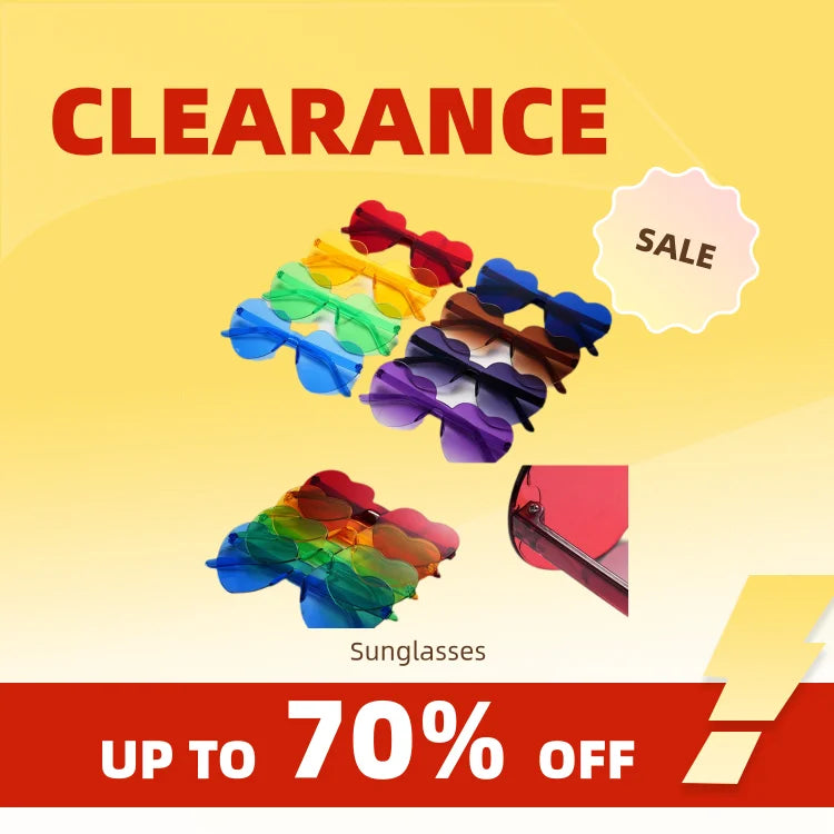 Clearance_Free shipping 2023 Candy color heart shape ocean personality Frameless Children's Sunglasses Fashion Candy Love Sungla