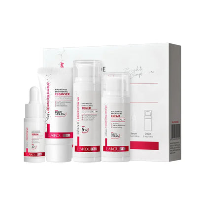 LAIKOU PRO Niacinamide Radiant Skin Care Set -Low PH Cleanser , Moisturizing Toner , Deep Nourishing Serum - Rejuvenate Cream