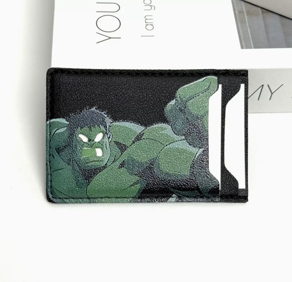 1 Leather Super Anime ID Card Holder Personalized Superhero Mask Card Case Gift
