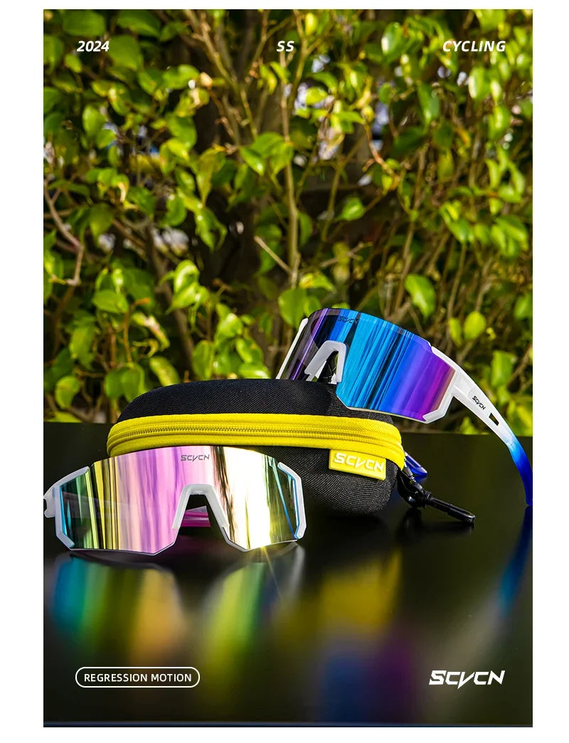 SCVCN New Outdoor Cycling Sunglasses Men Women MTB Driving Bike Glasses Sports Climbing Protective Glasses Bicycle UV400 Goggles
