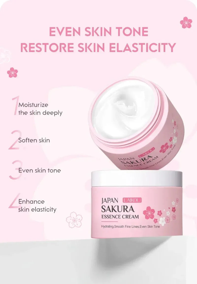 LAIKOU Japan Sakura Face Cream Smoothing Moisturizer Whitening Nourishing Oil Control Skin Care 25g