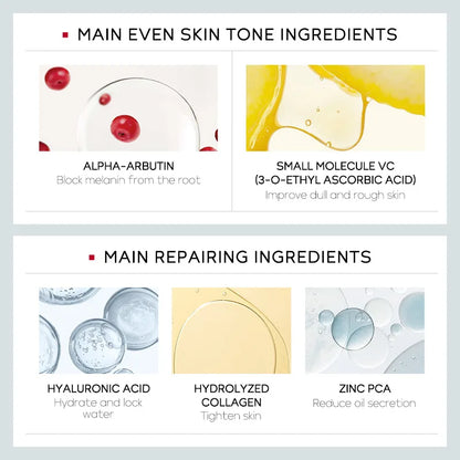 LAIKOU PRO Niacinamide Radiant Skin Care Set -Low PH Cleanser , Moisturizing Toner , Deep Nourishing Serum - Rejuvenate Cream