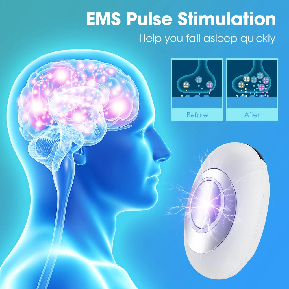 New Microcurrent Sleep Aid Device EMS Sleep Aid Machine Sleep Instrument for Insomnia Stress Anxiety Relief Palm Pulse Massager
