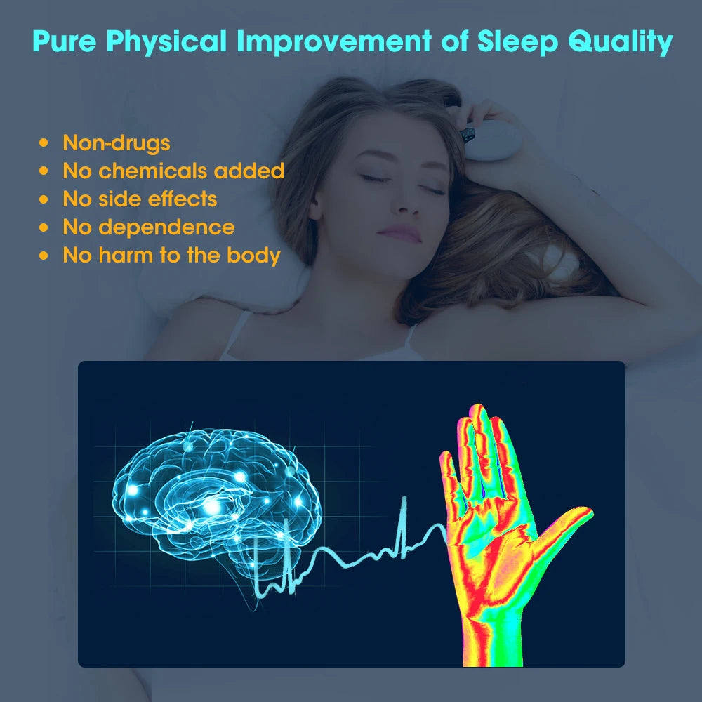 New Microcurrent Sleep Aid Device EMS Sleep Aid Machine Sleep Instrument for Insomnia Stress Anxiety Relief Palm Pulse Massager