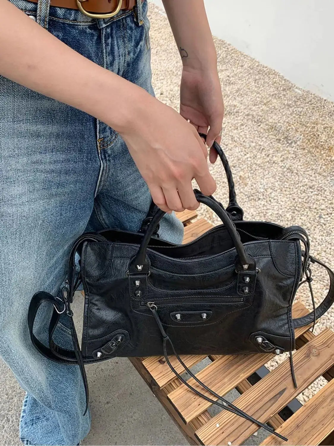 Y2K PU Leather Shoulder & Crossbody Bag
