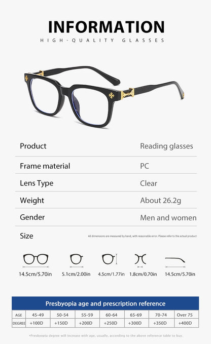 Classic 3Pcs Square Anti Blue Light Glasses For Men And Women Black & Transparent Frame Unisex Computer Wearing Women Glasses