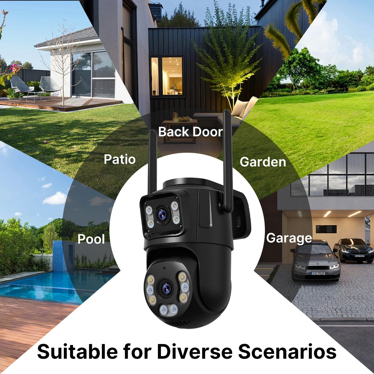4K 8MP HD Wifi PTZ Camera Outdoor 4MP Dual Lens Dual Screen AI Auto Tracking IP Camera CCTV Audio Video Surveillance P2P iCSee