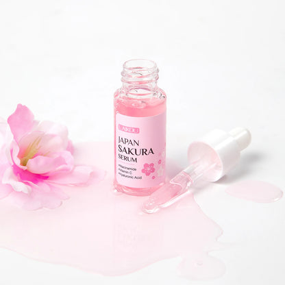 LAIKOU Japan Sakura Serum 17ml Tighten Pores Moisturizing Balance Skin Tone Brightening Facial Essence