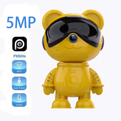 5MP PTZ WIFI IP Camera Wireless Home Security Robot Camera 360° Two Way Audio Auto Tracking Invisible Lens Indoor Baby Monitor