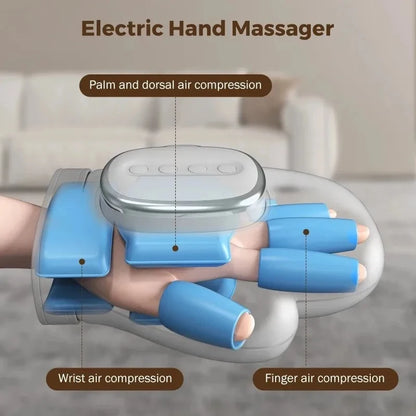 Professional Hand Massager Finger Wrist Palm Relaxation Device with Airbag Compression Kneading for Improves Hand Health